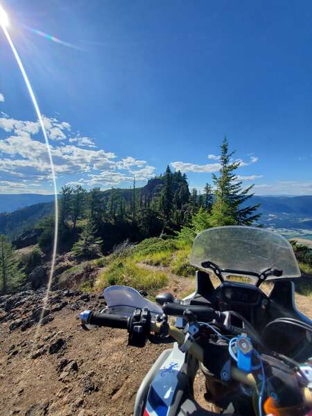 Riding along a cliff