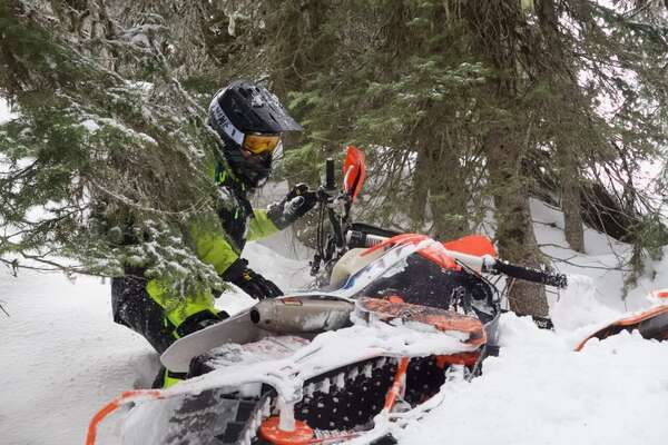 Awesome Steep Snowbike Day