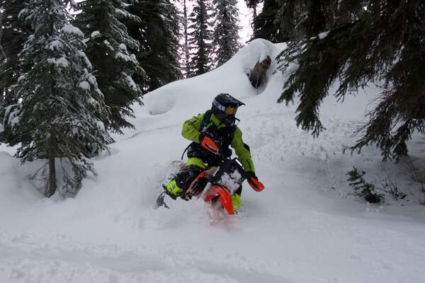 Awesome Steep Snowbike Day